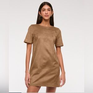 🌟NWT🌟 Abercrombie & Fitch Vegan Suede T-Shirt Mini Dress